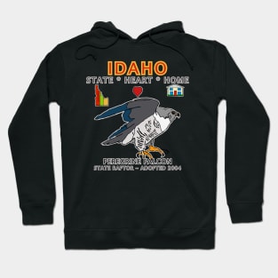 Idaho - Peregrine Falcon - State, Heart, Home - State Symbols Hoodie